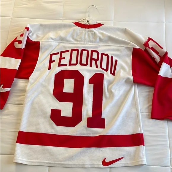 Vintage Nike Sergei Federov Jersey Detroit Red Wings Vintage - Picture 3 of 6